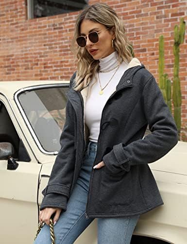 Gihuo Winter Jackets for Women Sherpa Lined Jacket Women Duf...