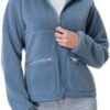 GIMECEN Women's Fuzzy Fleece Jacket Long Sleeve Zip Up Sherp...