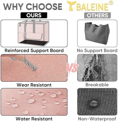 BALEINE Large Utility Tote Bag with Reinforced Bottom, Multi...