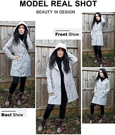 Twinklady Rain Jacket Women Windbreaker Striped Climbing Rai...