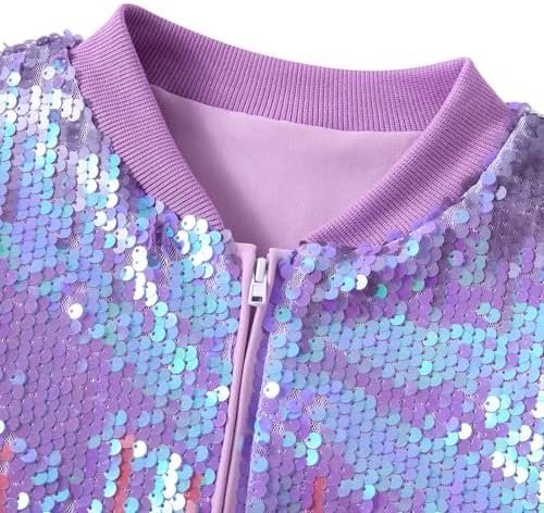 Lovekider Girls Sequin Jacket Glitter Long Sleeves Gradient ...