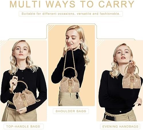 TOPALL Upgrade Rhinestone Evening Bag Bling Purse Sparkly Di...