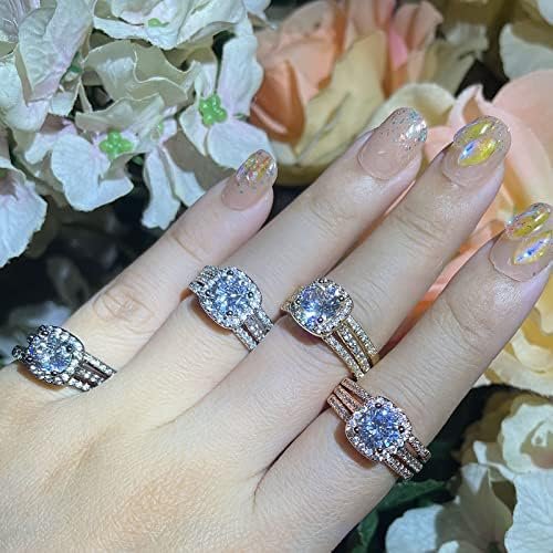 CEJUG Cubic Zirconia Wedding Rings for Women Bridal Ring Set...