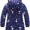 Girls Rain Jacket, Windbreaker Kids Raincoat Waterproof Zip ...