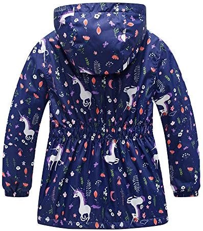 Girls Rain Jacket, Windbreaker Kids Raincoat Waterproof Zip ...