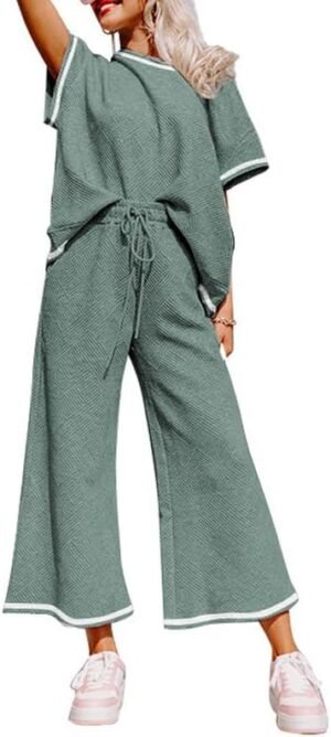 SHEWIN Women's 2 Piece Outfits Sweatsuit Casual Short Sleeve... SHEWIN Women's 2 Piece Outfits Sweatsuit Casual Short Sleeve...