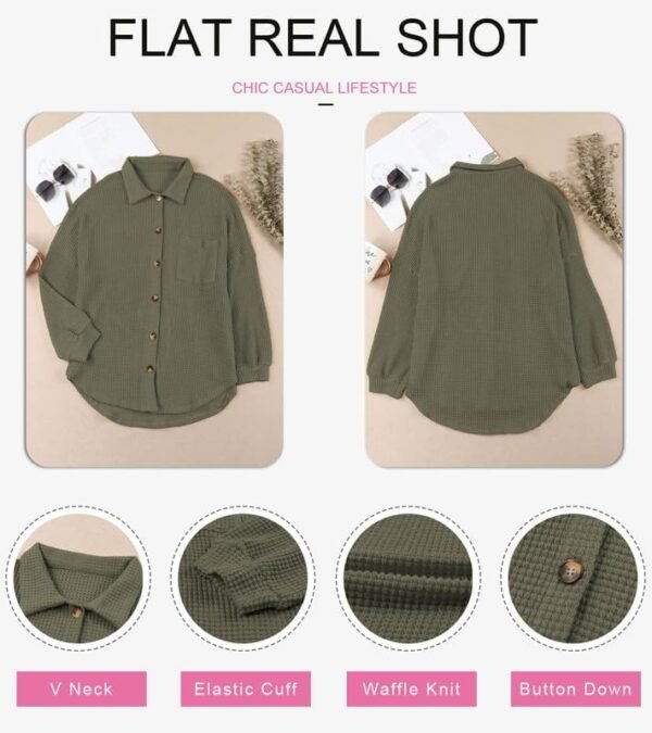 Dokotoo Womens Waffle Knit Shacket Jacket Casual Long Sleeve...