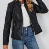 Bellivera Faux Leather Jacket Women Motorcycle Zipper Bomber...
