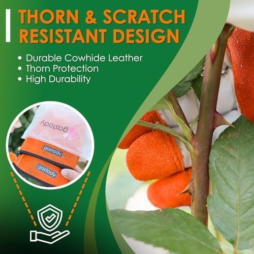 Gastody- Long Sleeve Leather Gardening Gloves, Multipurpose...