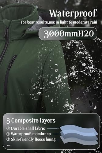 Chrisuno Women's Lightweight Long Softshell Fleece Lined Jac...