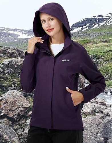 Pioneer Camp Women's Rain Jacket with Hood Waterproof Windbr...