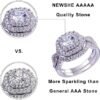 Newshe Wedding Band Engagement Ring Set for Women 925 Sterli...