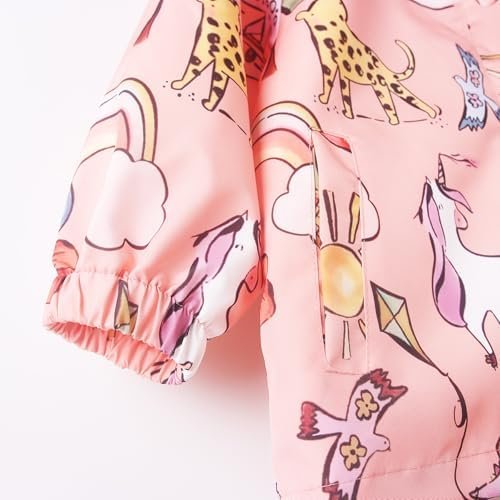 Feidoog Boys Girls Lightweight Jacket Kids Cartoon Waterproo...