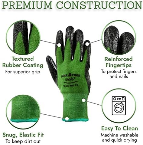 Pine Tree Tools Bamboo Garden Gloves for Women & Men - Multi...