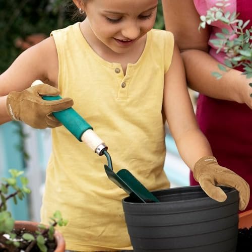 HLDD HANDLANDY Kids Leather Work Gloves, Kids Gardening Glov...