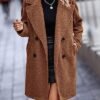 BTFBM Women 2025 Winter Faux Fur Coats Lapel Long Sleeve Fuz...