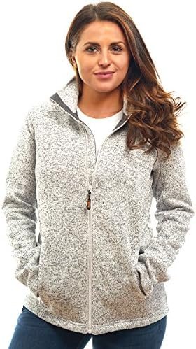 Womens Knitted Sweater Unique Speckled Zip Up Fleece Jacket,... Womens Knitted Sweater Unique Speckled Zip Up Fleece Jacket,...