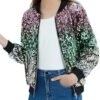 EXARUS Girls Sparkle Sequin Jacket with Pockets Glitter Ligh...