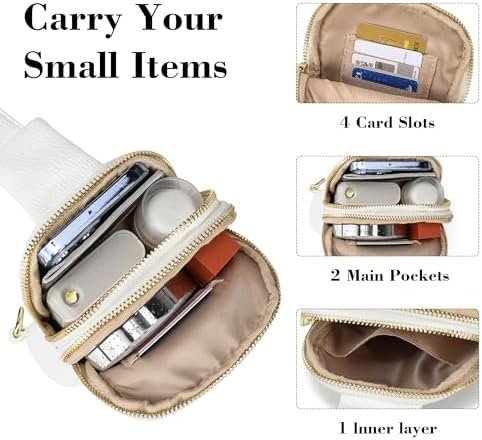 INICAT Travel Small Sling Bag Leather Crossbody Bags for Wom...