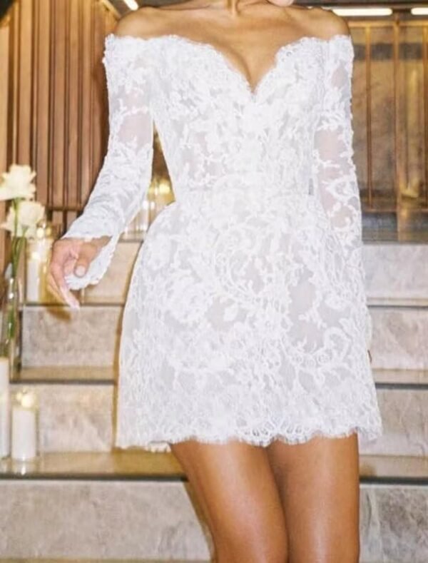 Short Wedding Dresses for Bride 2025 Lace Appliques Tulle Br...