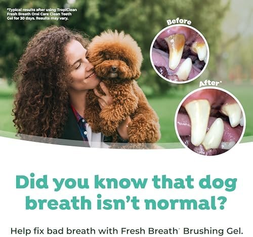 TropiClean Fresh Breath Toothbrush and Toothpaste Kit for Pu...