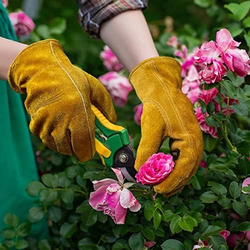 Gardening Work Gloves Leather: Garden Men Women Thorn Proof ...