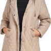 HOTIAN Quilted Jacket for Women Long Puffer Coat Lightweight...