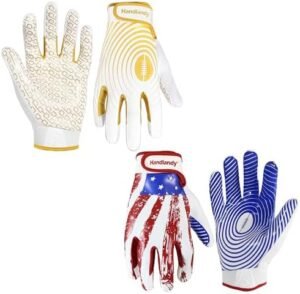 HANDLANDY Bundle - 2 Pairs of Youth Football Gloves, Sticky HANDLANDY Bundle - 2 Pairs of Youth Football Gloves, Sticky ...