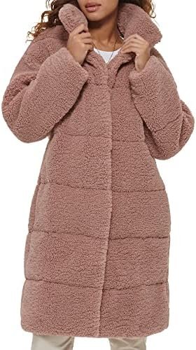 Levi's womens Long Length Patchwork Quilted Teddy Coat
