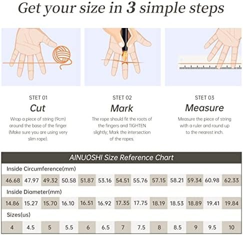 AINUOSHI 6 Carats Emerald Cut Cubic Zirconia CZ Rhodium Plat...