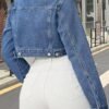 Women's Denim Jackets Cropped Jean Jacket Long Sleeve Casual...