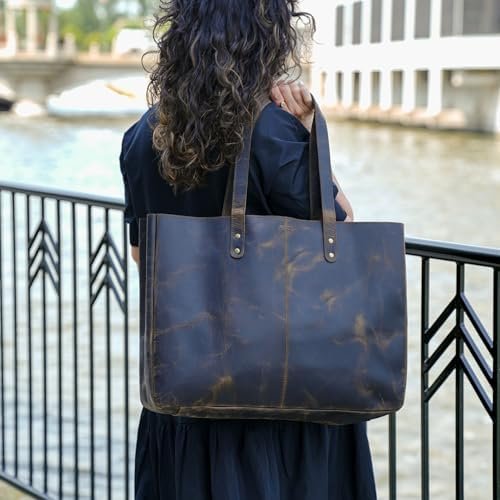 KomalC Leather Tote Bag for Women Purse Satchel Travel Bag s...