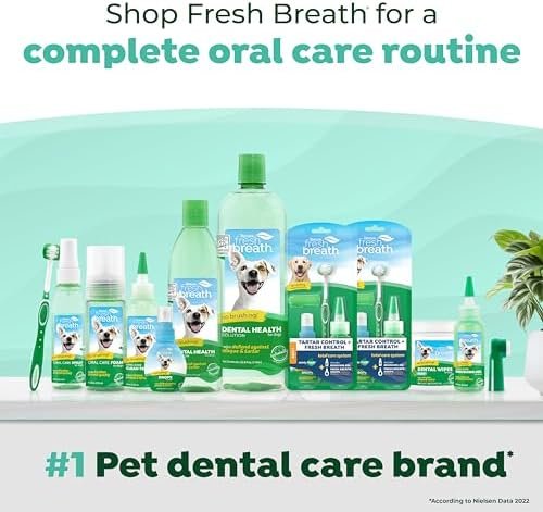 TropiClean Fresh Breath Toothbrush and Toothpaste Kit for Pu...