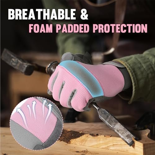 HANDLANDY Women Safety Work Gloves Utility Touch Screen Work...