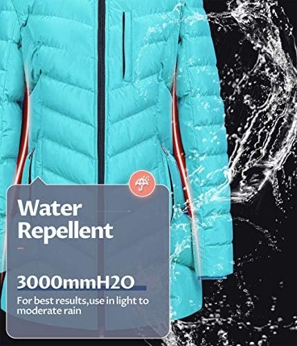 CREATMO US Women's Winter Hooded Coat Waterproof Warm Long P...