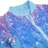 Girls Sequin Bomber Jacket Glitter Outwear Long Sleeve Zippe...