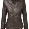 Lock and Love Women's Faux Leather Moto Biker Jacket Coat wi...