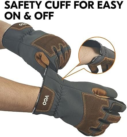 Vgo... 1-Pair Gardening Gloves Men, Safety Work Gloves, Punc...