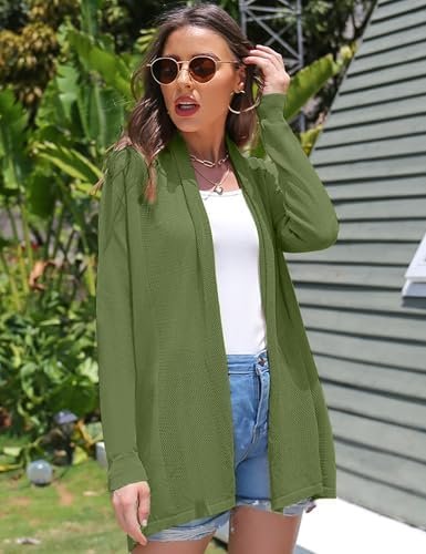 Totatuit Womens Summer Lightweight Sheer Kimono Cardigan Lon...