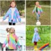 OlyPegic Girls Rain Jacket Waterproof Hooded Fleece Lined Li...