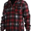 TanBridge Men's Flannel Plaid Jacket Full Zip Fleece Flannel...