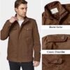 WenVen Men's Casual Washed Cotton Military Jacket