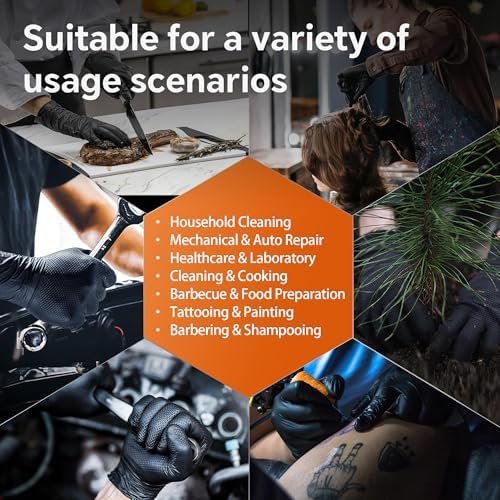 10 Mil Nitrile Gloves HEAVY DUTY Disposable Gloves Industria...