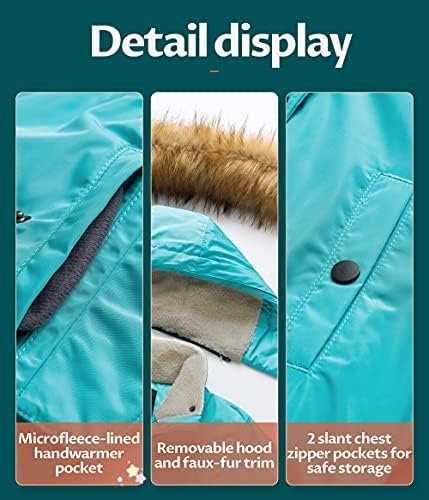 CREATMO US Girl's Long Winter Warm Parka Sherpa Trimmed Coll...