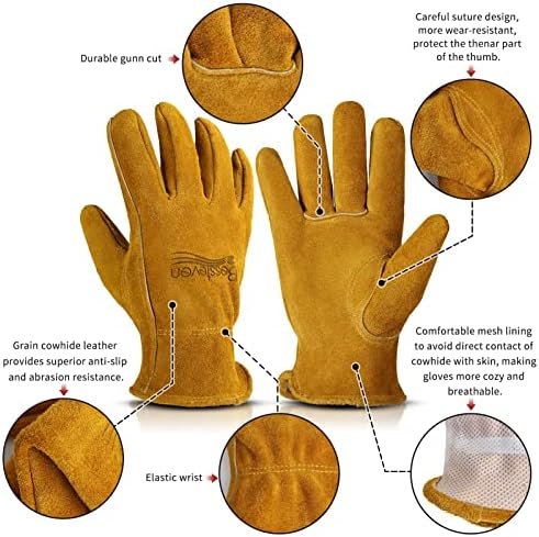 Gardening Work Gloves Leather: Garden Men Women Thorn Proof ...