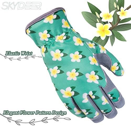 SKYDEER Women's Gardening Gloves - Genuine Deerskin Suede, U...