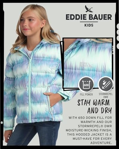 Eddie Bauer Girls' Winter Jacket - Heavyweight Quilted Down ...