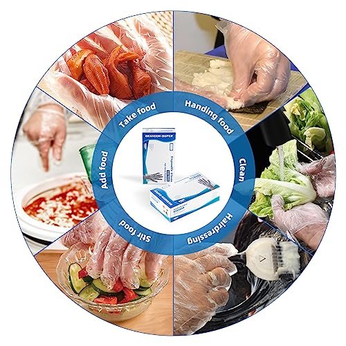 Brandon-super Food Prep Gloves Plastic Food Safe Gloves, Foo...