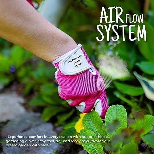 Gardening Gloves for Women Leather Thorn Safety Garden Heavy...