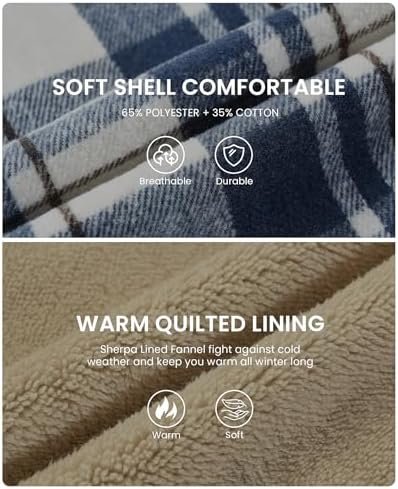 Women's Full Zip Fleece Flannel Jacket Plaid Sherpa Lined Ja...